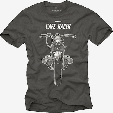 MAKAYA Shirt 'Cafe Racer' in Grey: front