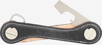 Porte-clés 'Leather' Keykeepa en noir : devant