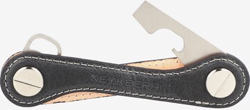 Portachiavi 'Leather' di Keykeepa in nero: frontale