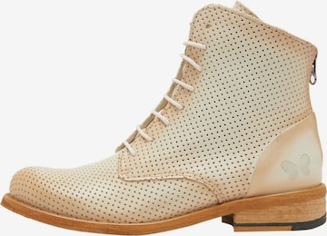 FELMINI Lace-Up Ankle Boots in Beige