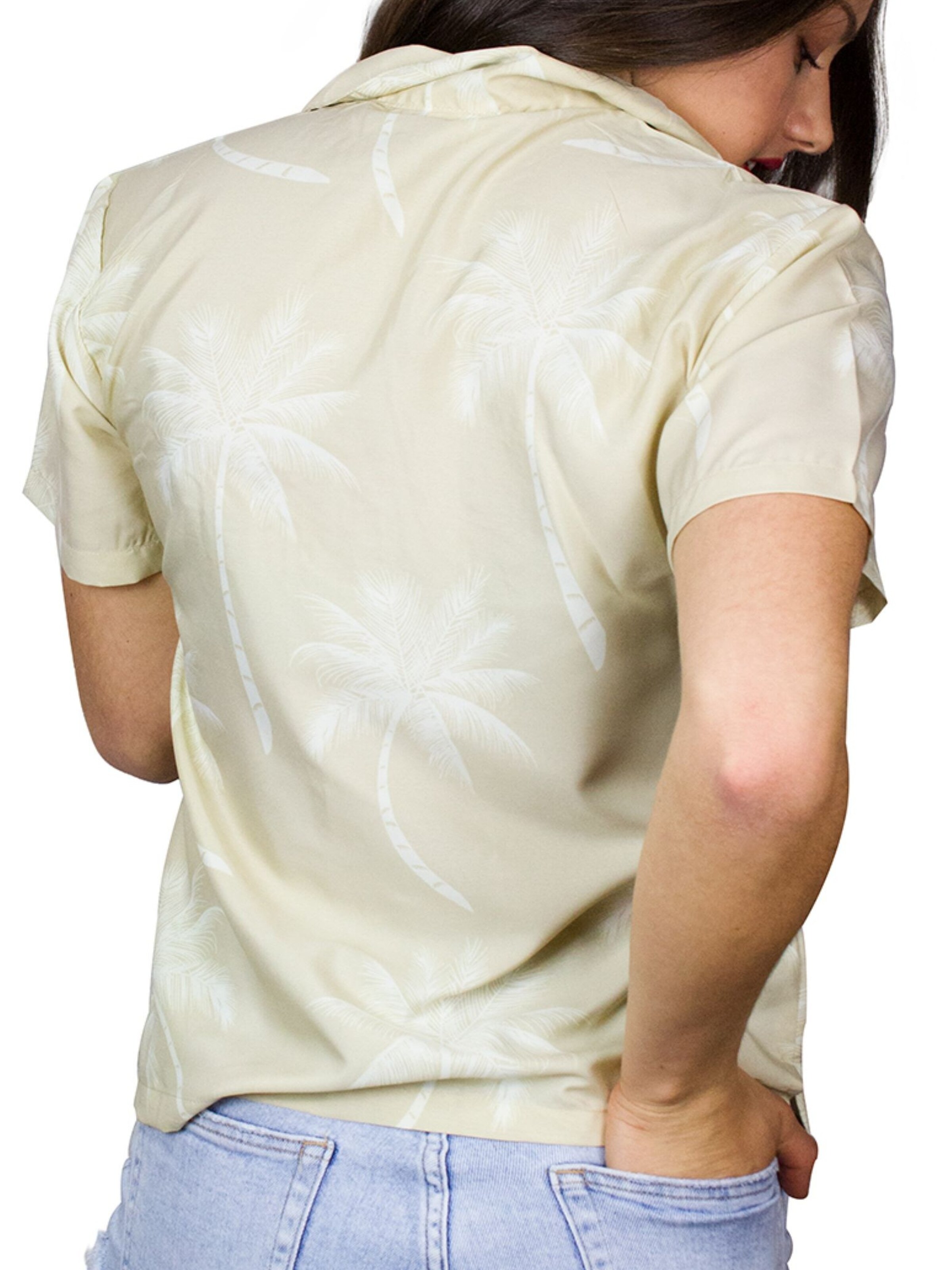 King Kameha Blouse 'Palmshadow' in Beige