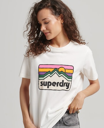 Superdry T-Shirt Vintage 90s Terrain' in Weiß: predná strana