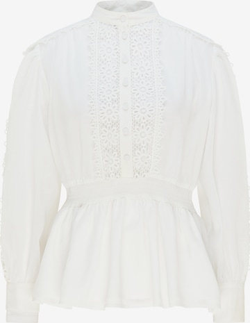 Camicia da donna di faina in bianco: frontale