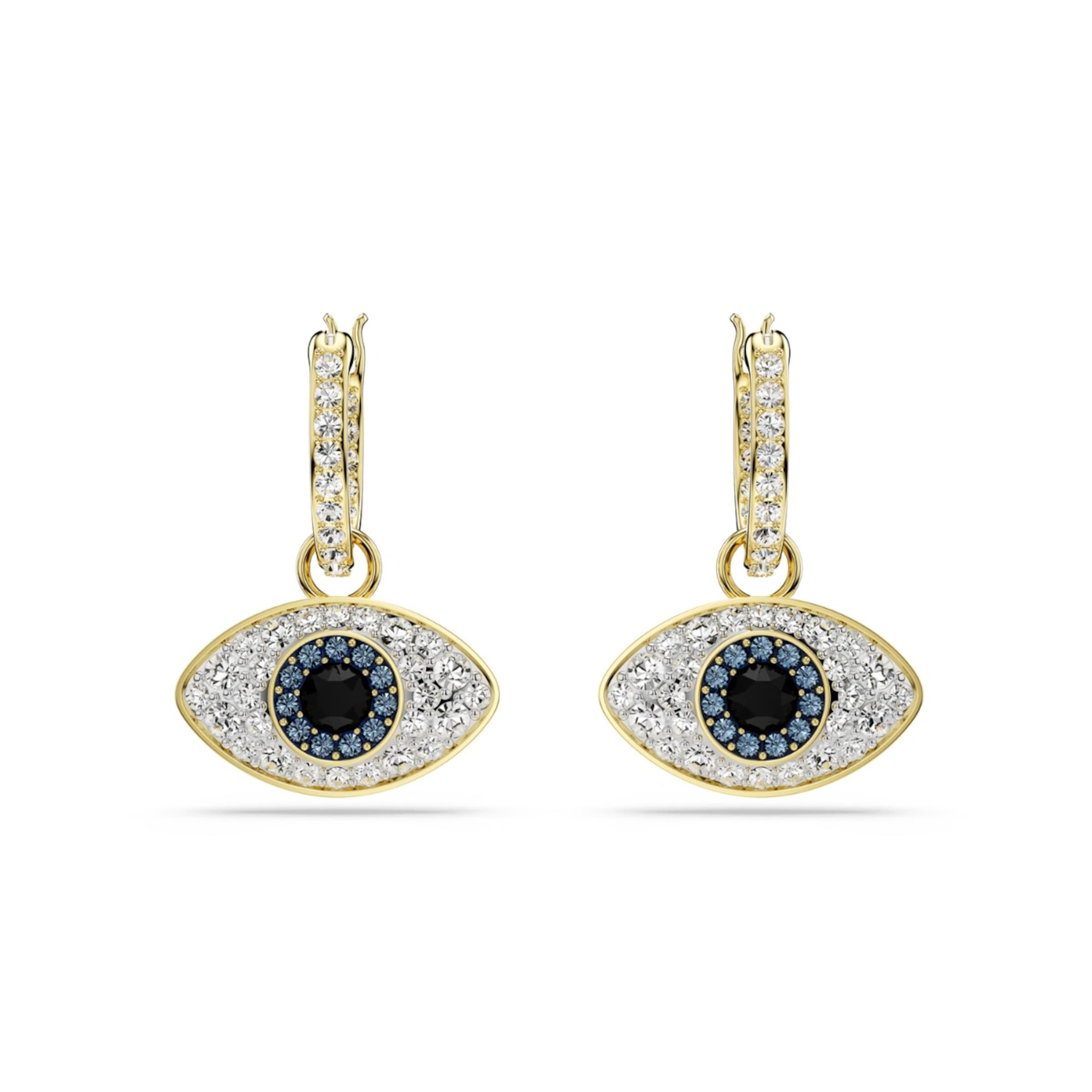 Boucles d'oreilles Swarovski en or : devant