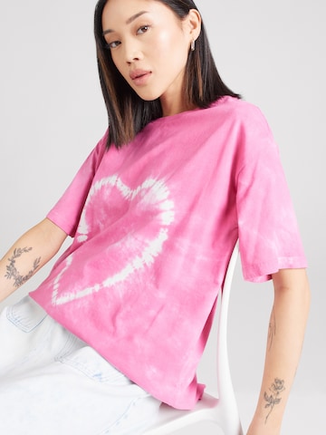 PIECES Shirt 'HEART' in Roze