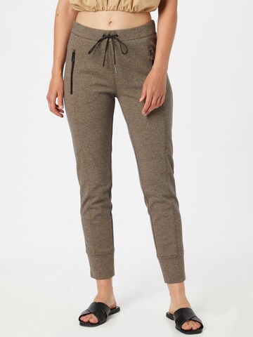 OPUS Tapered Pants 'Levino' in Brown: front