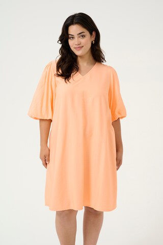 KAFFE CURVE Blousejurk 'Gabbi' in Oranje: voorkant