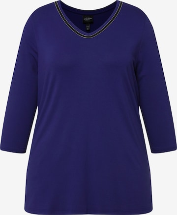 T-shirt Ulla Popken en bleu : devant