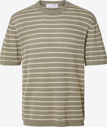 T-Shirt SELECTED HOMME en beige : devant