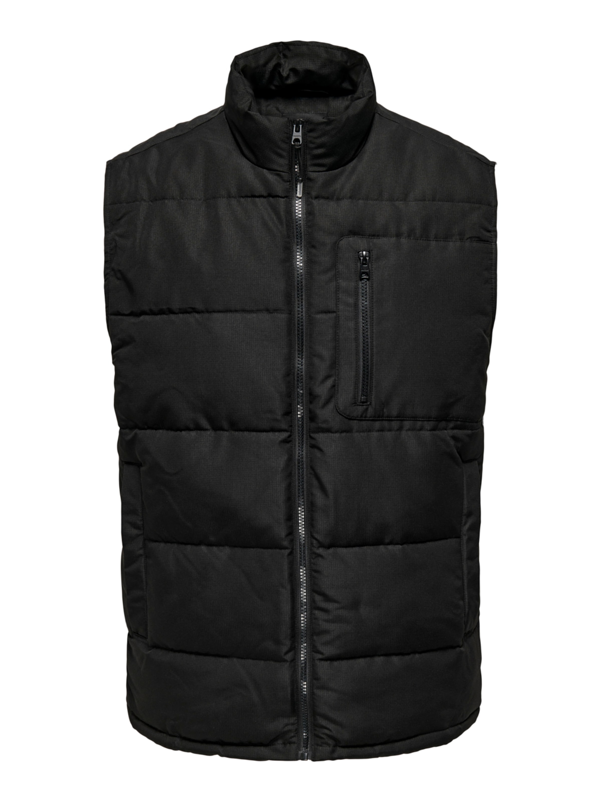 Gilet 'Jake' di Only & Sons in nero: frontale