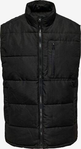 Gilet 'JAKE' di Only & Sons in nero: frontale
