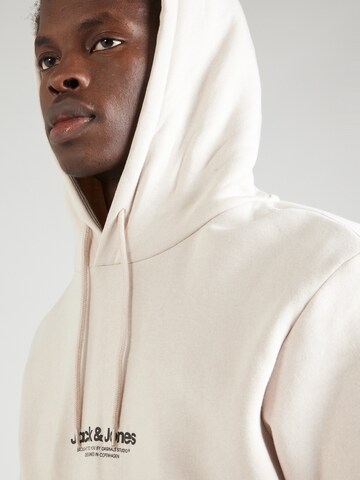 JACK & JONES Sweatshirt 'JWHVESTERBRO' in Beige