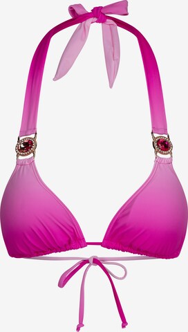 Moda Minx Triangel Bikinitop 'Club Tropicana' in Roze: voorkant