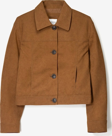 Bershka Between-Season Jacket in Brown: front