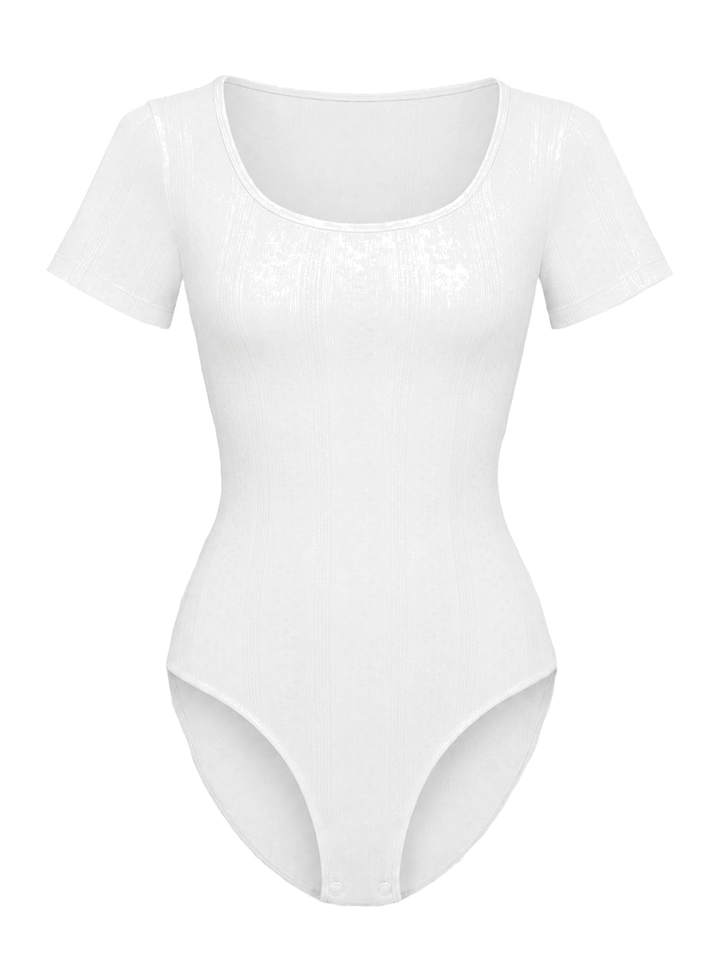cfabBodi za oblikovanje 'T-Shirt Bodysuit Sculpting Shapewear with Briefs' - bijela boja: prednji dio