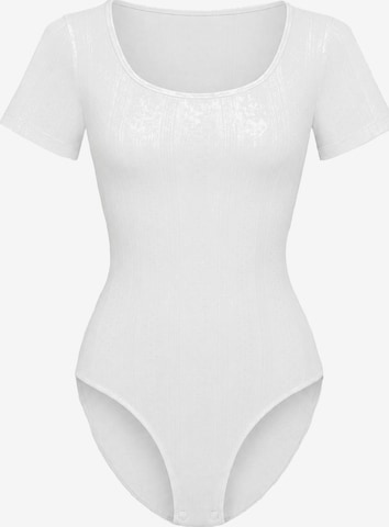 cfabBodi za oblikovanje 'T-Shirt Bodysuit Sculpting Shapewear with Briefs' - bijela boja: prednji dio