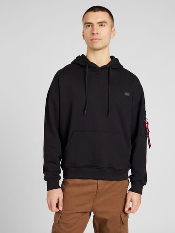 ALPHA INDUSTRIESSweater majica 'Essentials' - crna boja: prednji dio
