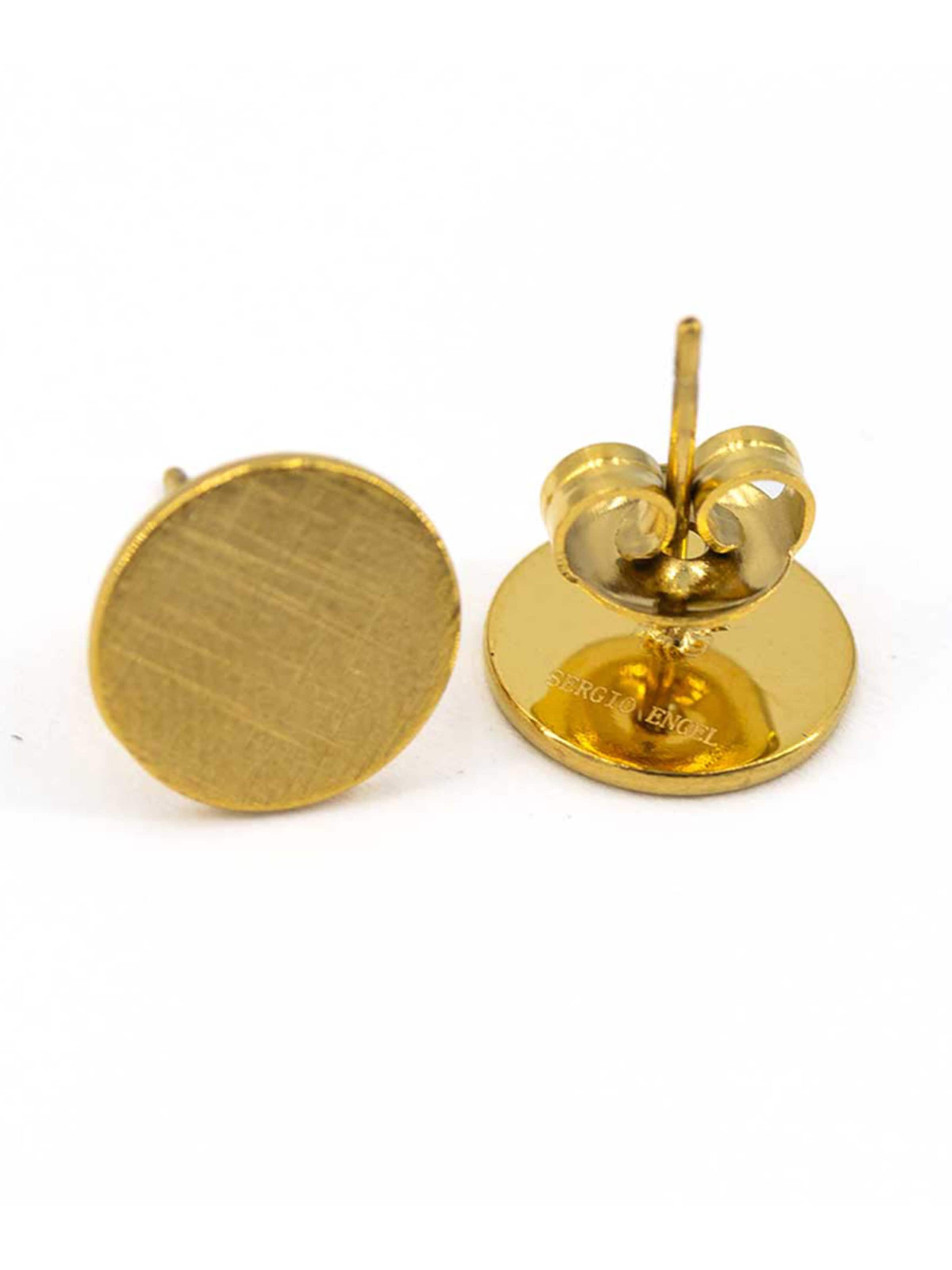 Sergio Engel Ohrringe 'Pura Ohrring 07 Edelstahl-Ohrstecker mit gekratzter Oberfläche, 3 Farben'‌‌‌‌‌‌‌‌ in Gold
