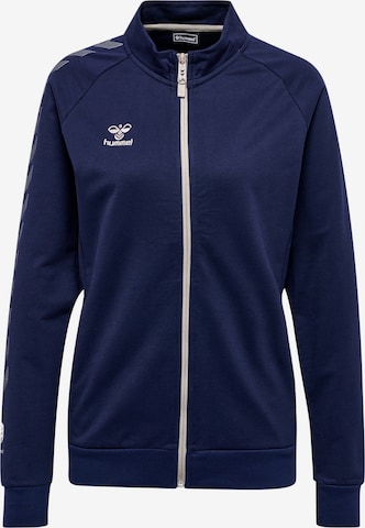 Hummel Athletic Zip-Up Hoodie 'Move' in Blue: front