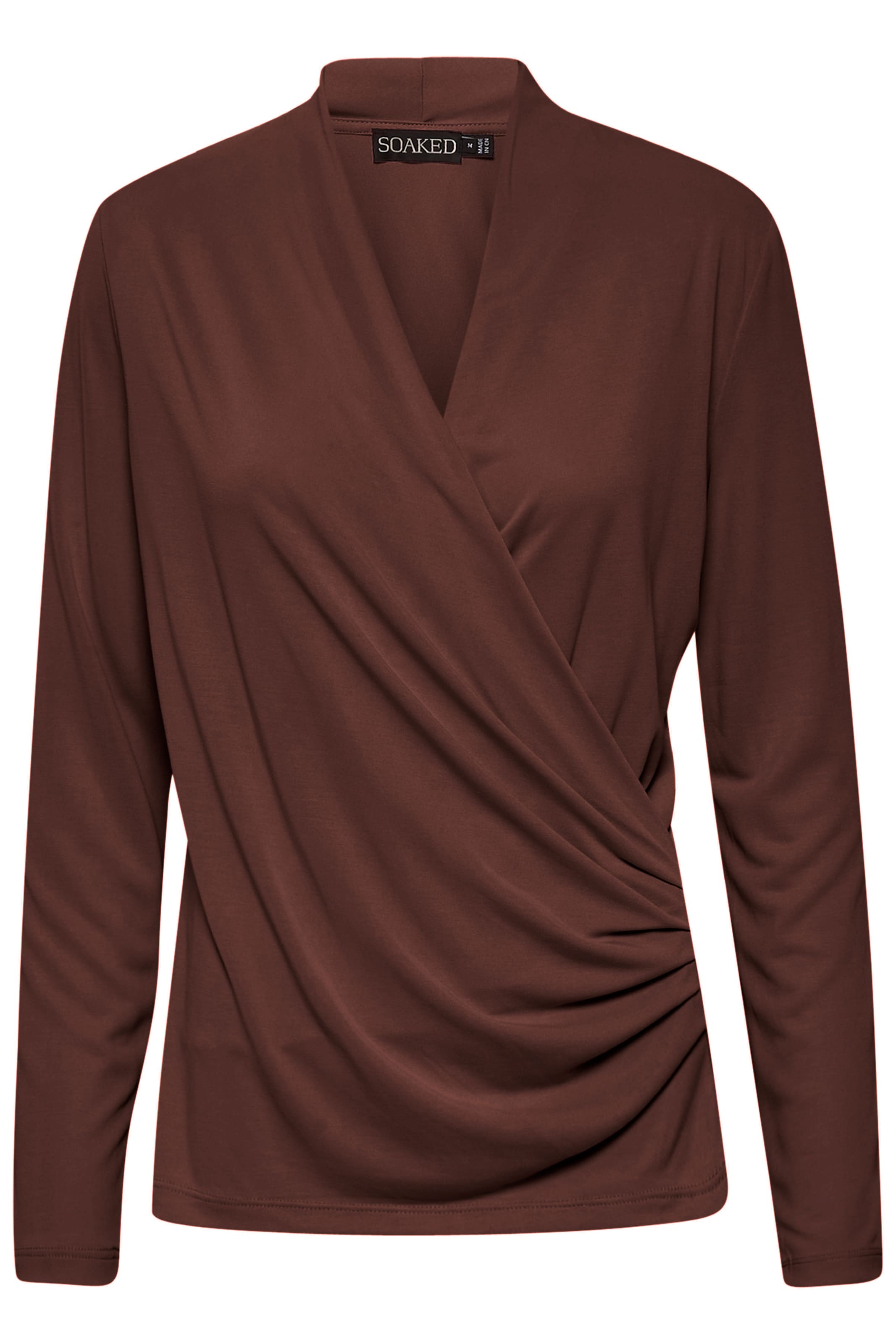 SOAKED IN LUXURY Bluse 'Columbine' i brun: forside