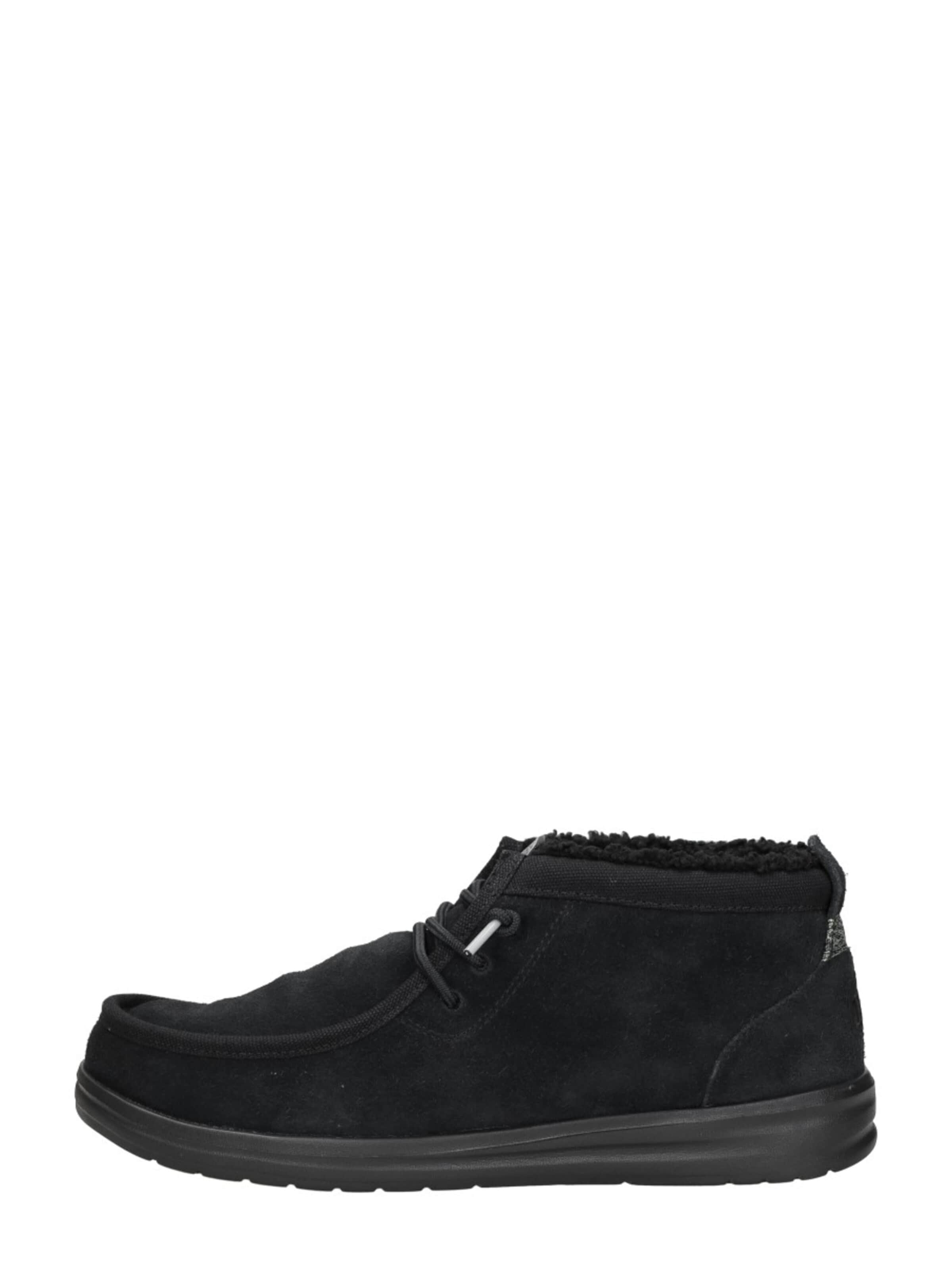 HEY DUDE Lace-Up Boots 'Wally Mid' in Black: front