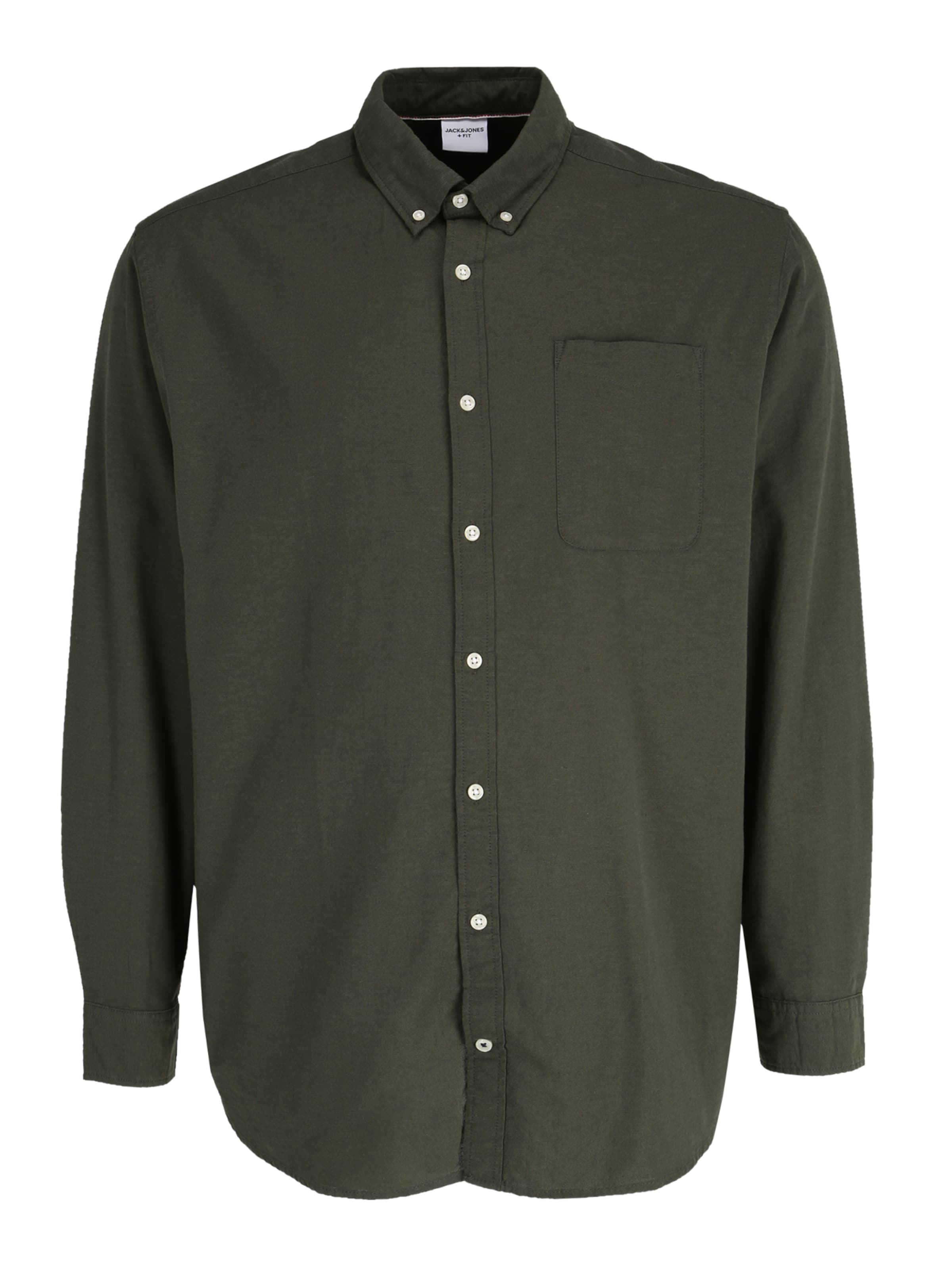 Jack &amp; Jones Plus Button Up Shirt &#x27;Oxford&#x27; in Green: front