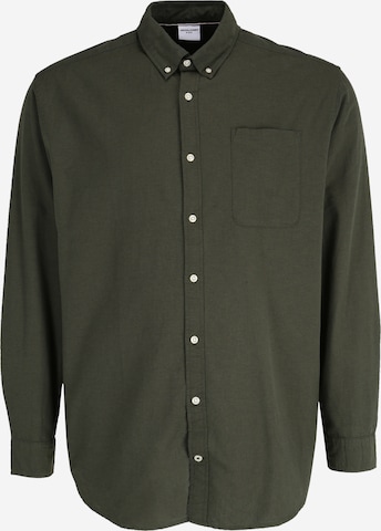 Coupe regular Chemise 'Oxford' Jack & Jones Plus en vert : devant