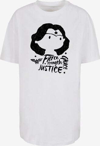 F4NT4STIC Shirt 'DC Comics Wonder Woman Fierce Sketch' in White: front