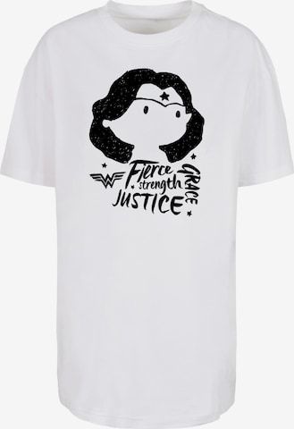 F4NT4STIC Shirt 'DC Comics Wonder Woman Fierce Sketch' in Wit: voorkant