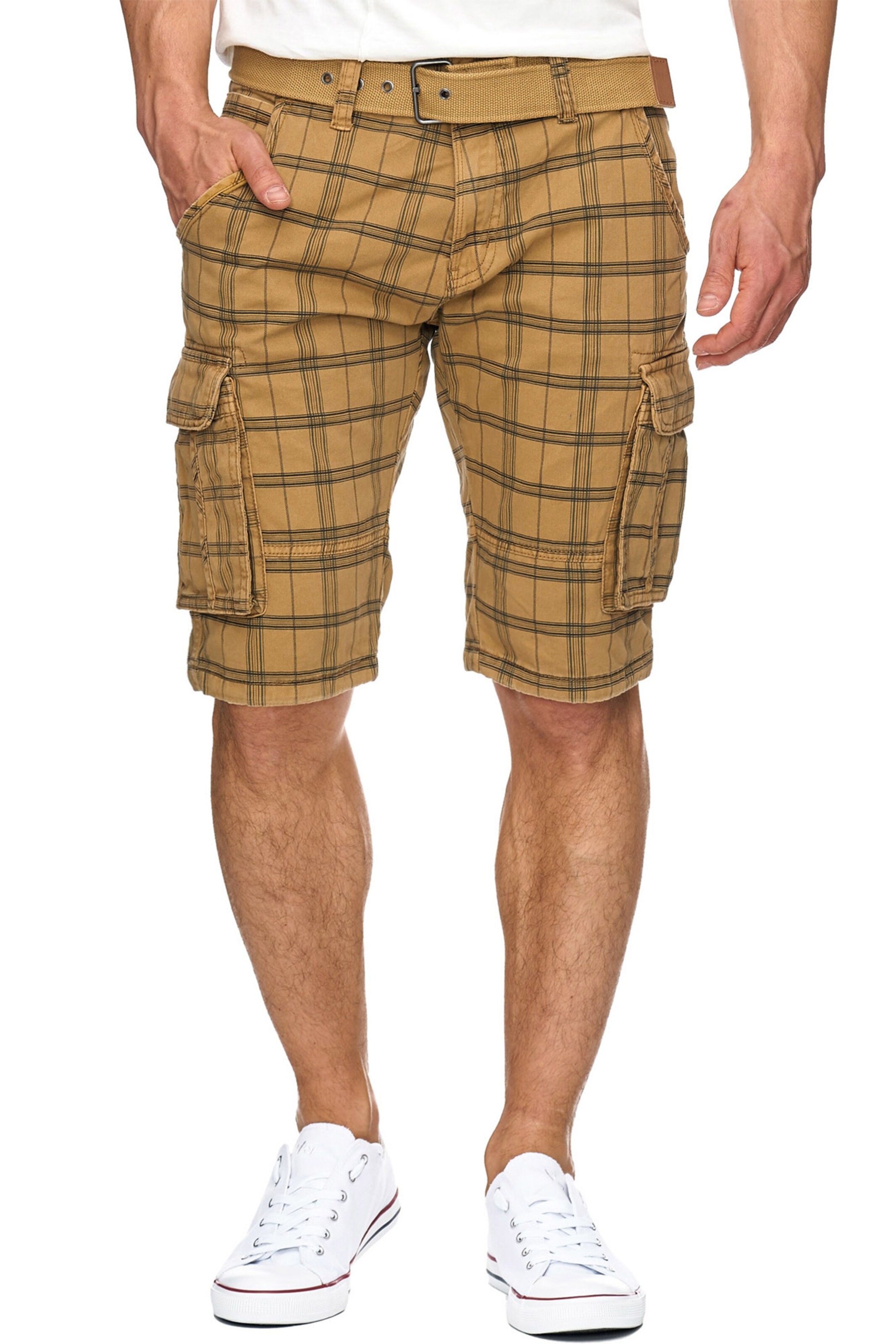 INDICODE JEANS Regular Cargo in Gelb: Vorderseite