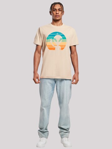 T-Shirt 'Alien Piece Sonnenuntergang' F4NT4STIC en beige