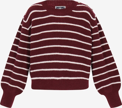 DreiMaster Maritim "Oversize" stila džemperis, krāsa - tumši sarkans / balts, Preces skats