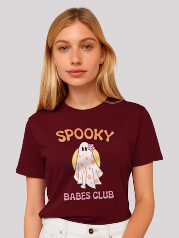 T-shirt 'Retro Halloween Spooky Babes Club' F4NT4STIC en rouge : devant