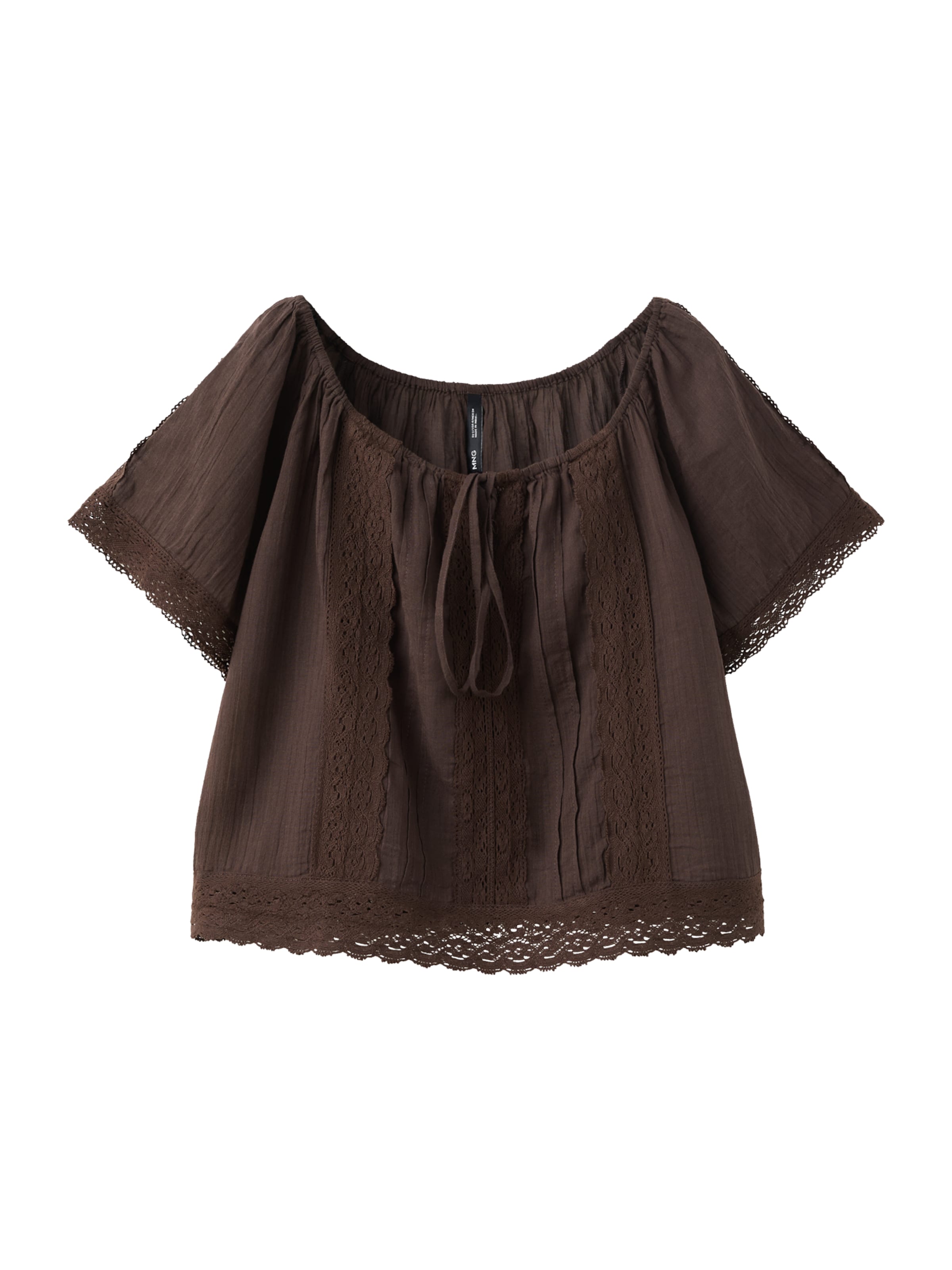 MANGO - Blusa 'EVA' en marrón: frente
