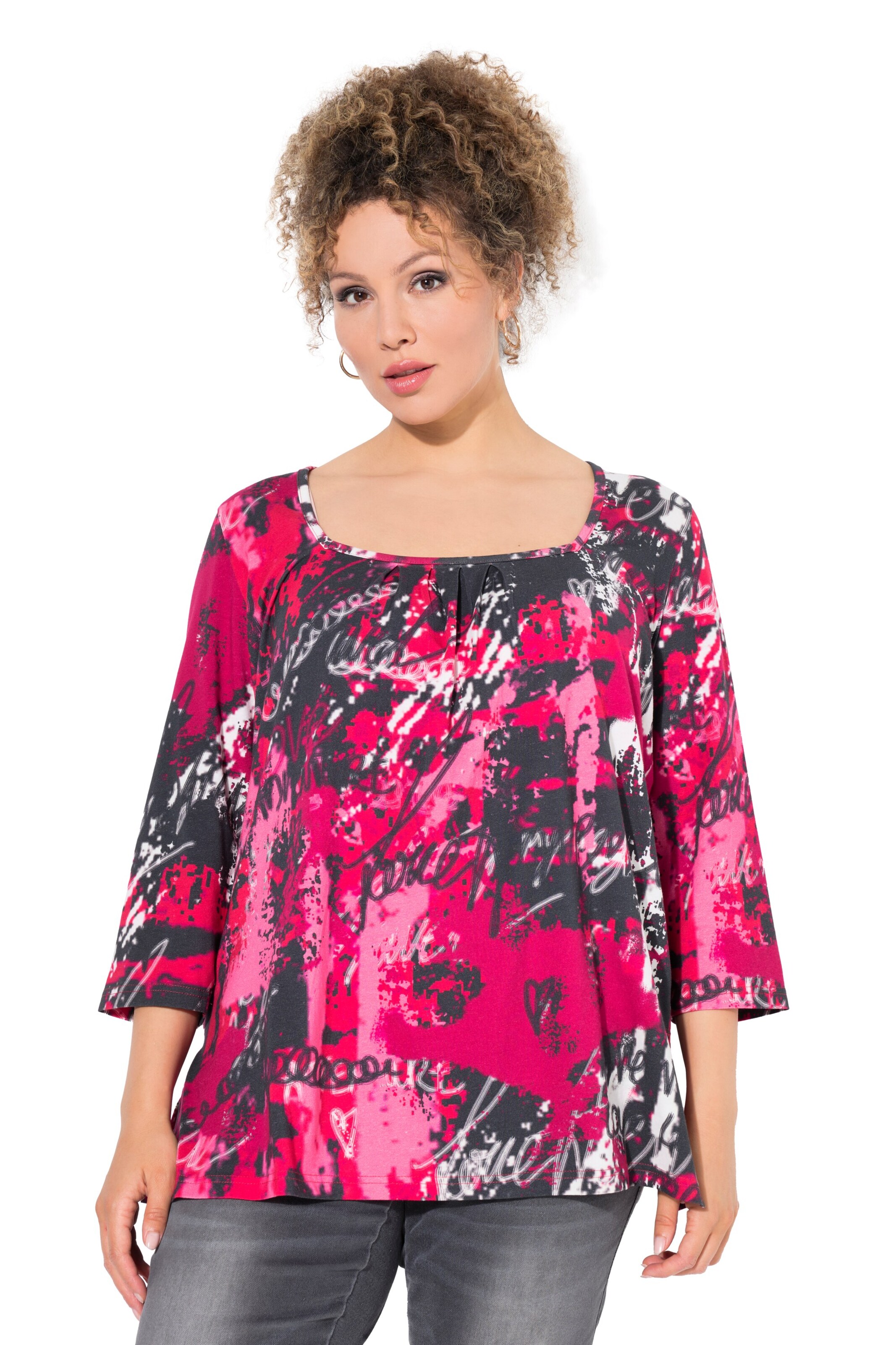 Ulla Popken Shirt in Roze: voorkant
