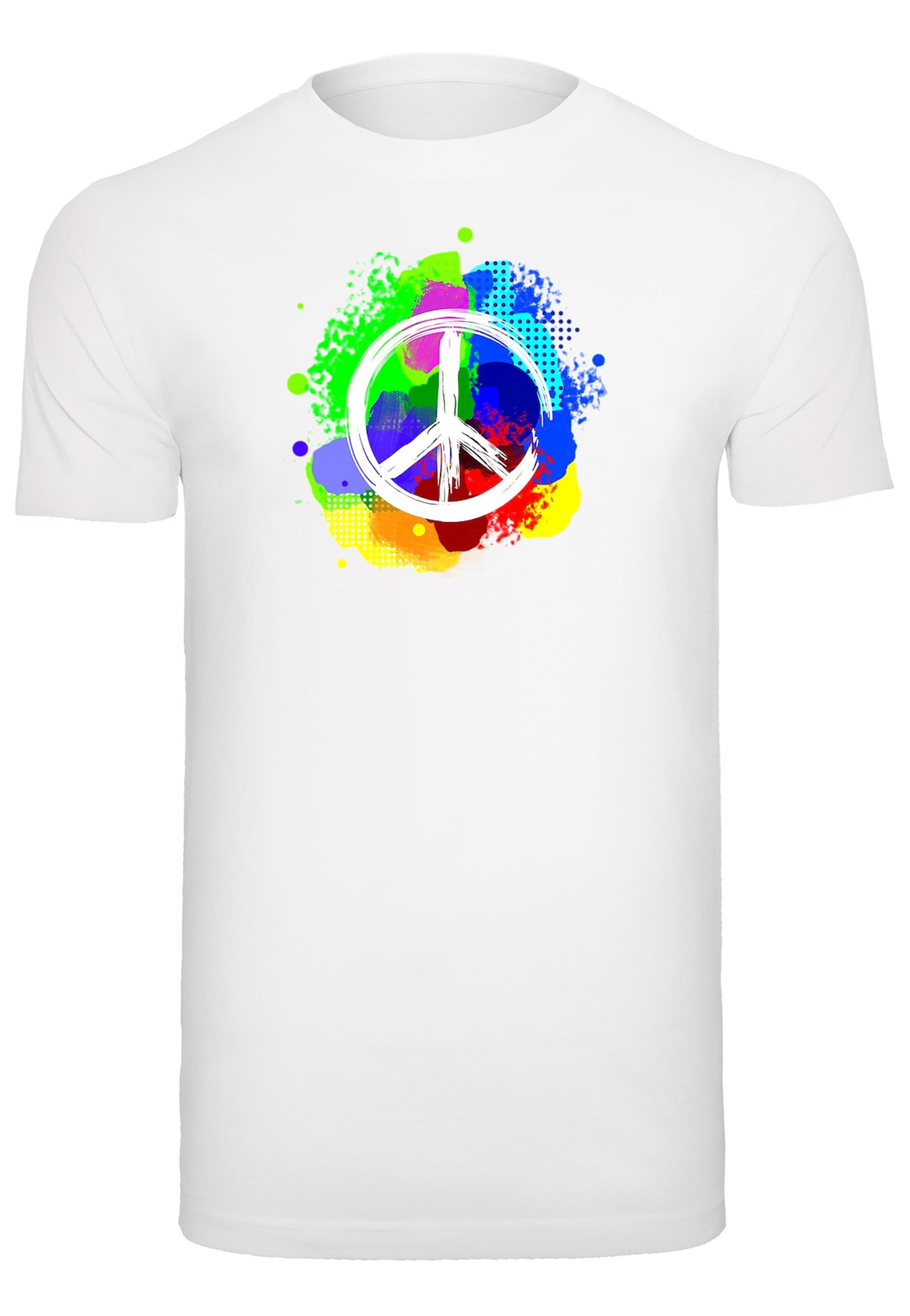 Merchcode T-Shirt 'Peace' in Weiß: Vorderseite