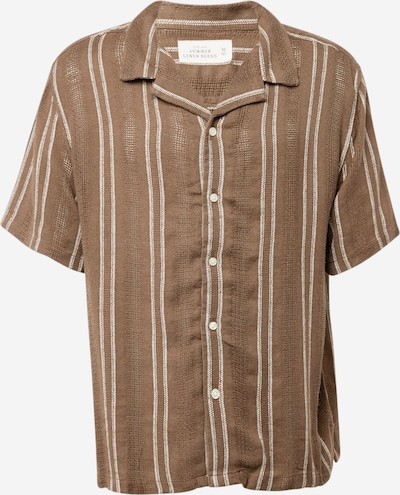 Abercrombie & Fitch Button Up Shirt in Brown / White, Item view