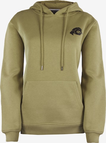 Guggen Mountain Sweatshirt 'Kapuzenpullover HW08 Fleece Hoodie' in Grün: Vorderseite