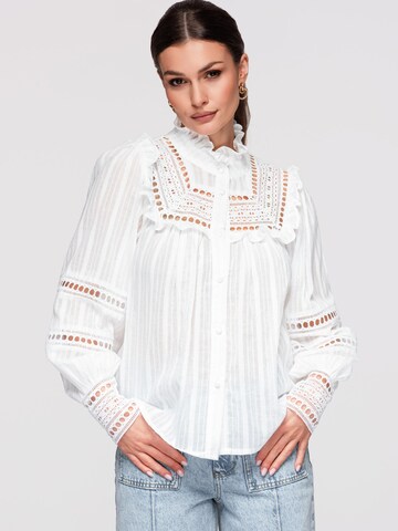 Camicia da donna di Ombre in bianco: frontale