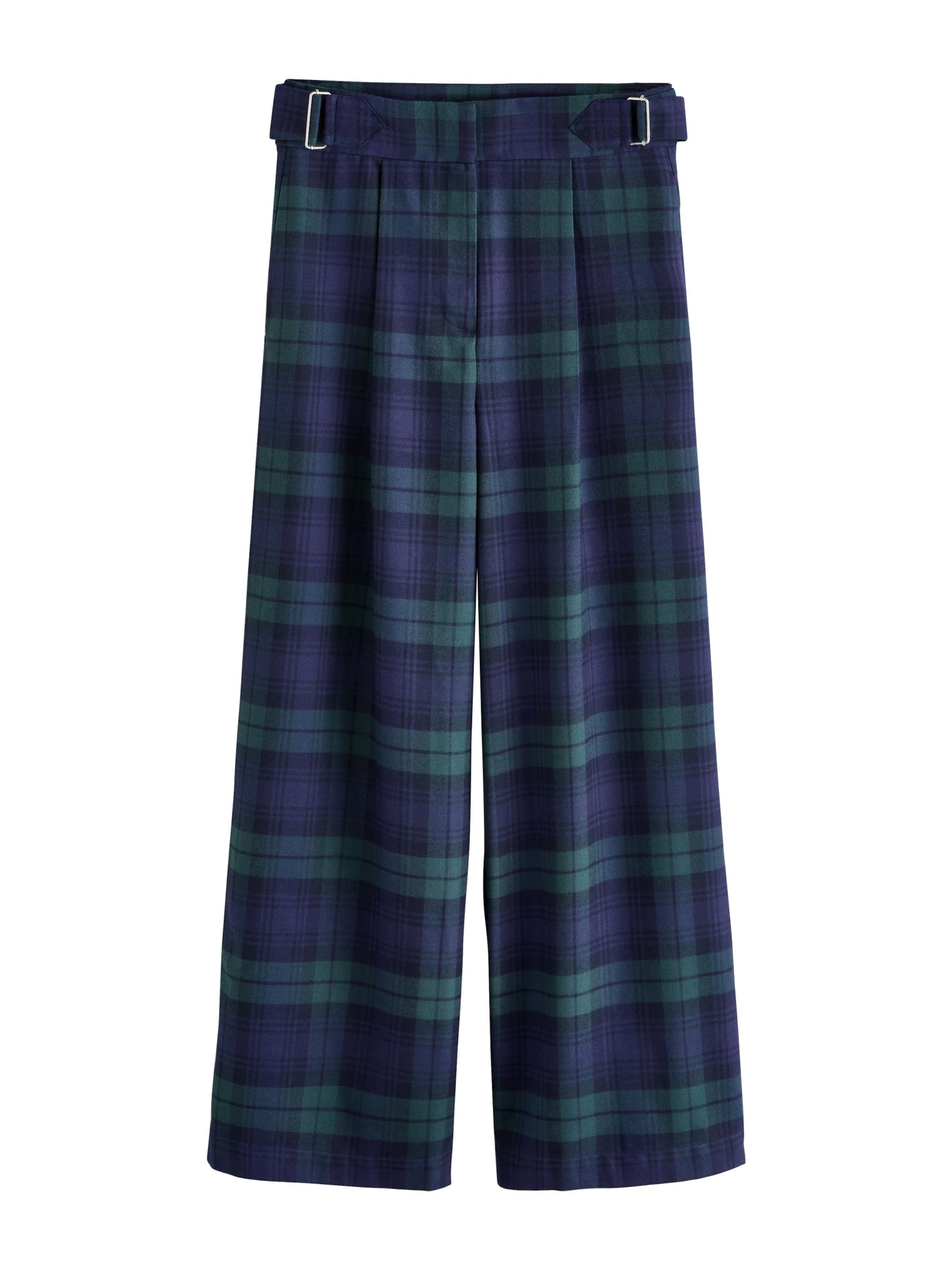 Next Широкий Брюки со складками 'Smart' в Синий: спереди