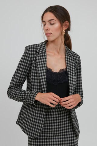 ICHI Blazer 'IHKATE CHECKY BL' in Grau: predná strana