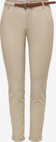 Pantalon chino 'ONLBIANA' ONLY en beige : devant