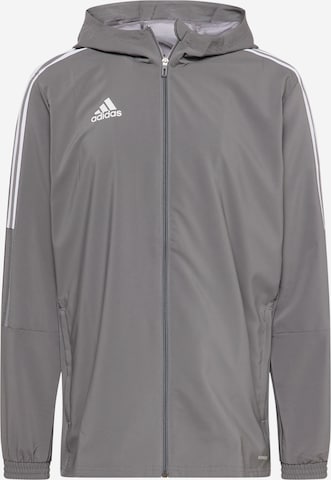 ADIDAS SPORTSWEAR Skinny Trainingsjacke 'Tiro 21' in Grau: Vorderseite