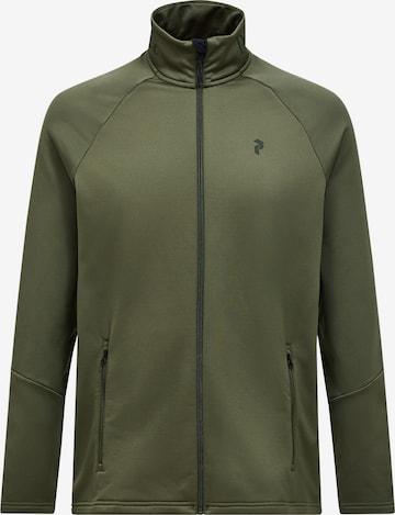 Veste en polaire PEAK PERFORMANCE en vert : devant