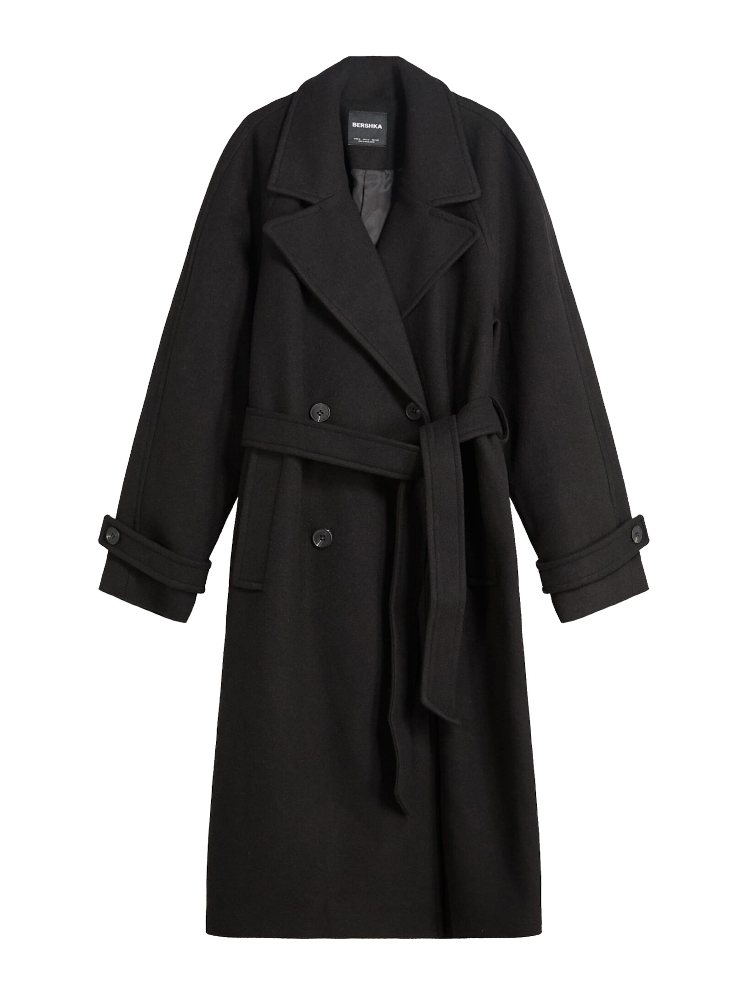 Bershka Overgangsfrakke i sort: forside