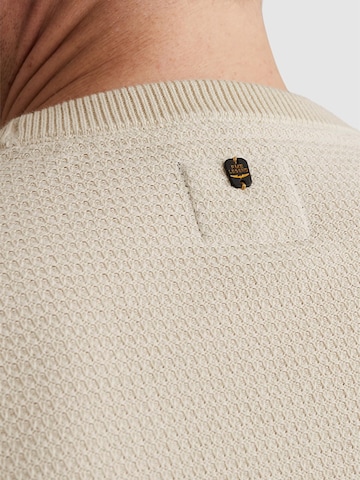 PME Legend - Jersey 'Pullover in 100% cotton with stripe pattern' en beige