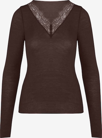 Hunkemöller Top 'V-neck with Cashmere' in Braun: Vorderseite
