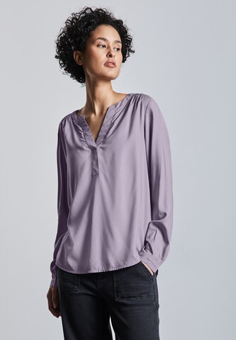 STREET ONE Tunika Bluse in Unifarbe in Lila: Vorderseite
