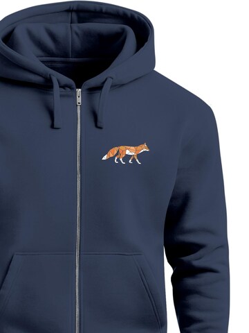 Neverless Sweatjacke 'Fuchs Polygon'‌‌‌ in Blau