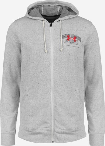 UNDER ARMOUR Athletic Zip-Up Hoodie in Grey: front